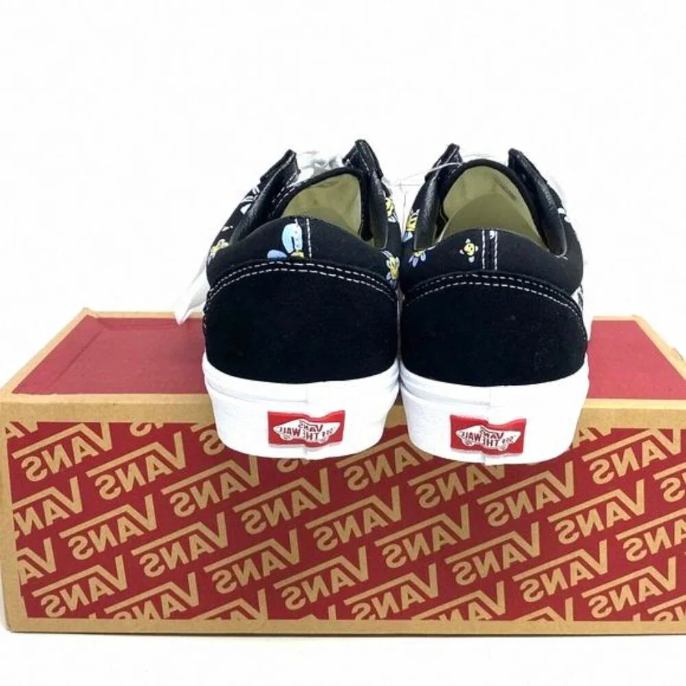 VANS Old Skool Low Top Black Floral Suede Canvas VN0A5JMIY23 Sneakers Size Women